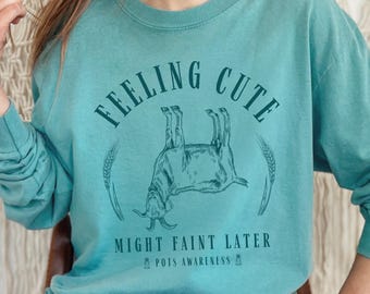 Fainting Goat POTS Syndrome Long Sleeve Shirt Postural Orthostatic Tachycardia Syndrome Dysautonomia Cute POTS Awareness Gift For POTSie