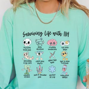 Surviving Life with IIH Long Sleeve Shirt - Idiopathic Intracranial Hypertension Awareness Tee, IIH Warrior T-Shirt, Chronic Illness Gift