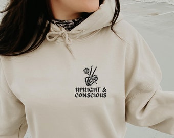 Upright & Conscious Flare Day Hoodie POTS Syndrome Shirt Ehlers Danlos Hooded Sweatshirt Fibromyalgia Gift For Spoonie Chronic Illness Shirt