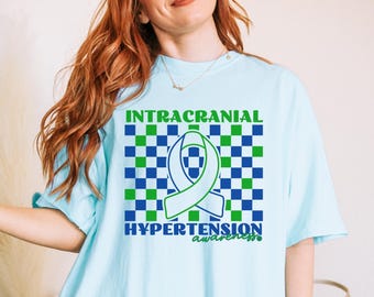 IIH Awareness Shirt Comfort Colors Idiopathic Intracranial Hypertension Shirt In September We Wear Blue And Green For IIH Awareness Tee
