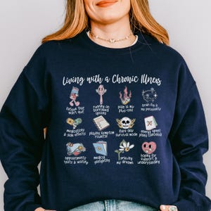 Living With A Chronic Illness Sweatshirt Invisible Illness Sweater Chronic Pain Shirt Fatigue Awareness Spoonie Gift Autoimmune Disease