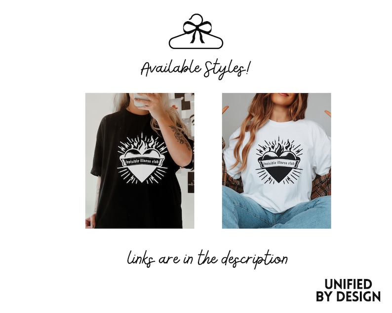 May include: Two t-shirts featuring a black and white graphic of a heart with flames and the text "Unbreakable Fitness Club". The t-shirts are available in black and white.