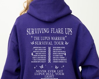 Surviving Flare Ups Lupus Journey Tour Hoodie Lupus Shirt Autoimmune Disease Lupus Awareness Hooded Sweatshirt Lupus Warrior Chronic Illness
