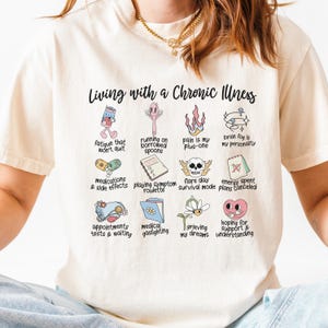 Leven met een chronische ziekte Shirt Onzichtbare ziekte Kleding Spoonie Cadeau Chronische pijn Bewustzijn Auto-immuunziekte Verborgen handicap Merch