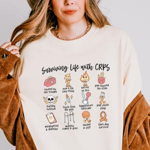 CRPS Awareness Shirt - Surviving Life With CRPS Women&#39;s Shirt, Complex Regional Pain Syndrome Tshirt, CRPS Warrior Tee Chronic Pain Flare Up