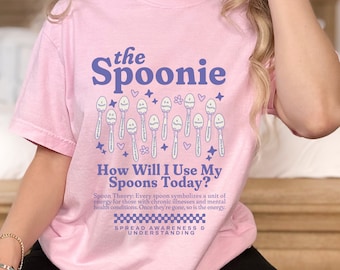 Camiseta Spoonie, camiseta de la Teoría de la Cuchara, regalo para guerreros de la salud mental, camiseta del Club de Enfermedades Invisibles, ropa de concientización sobre la discapacidad