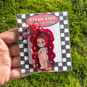 Strohbaby-Schlüsselanhänger aus Acryl