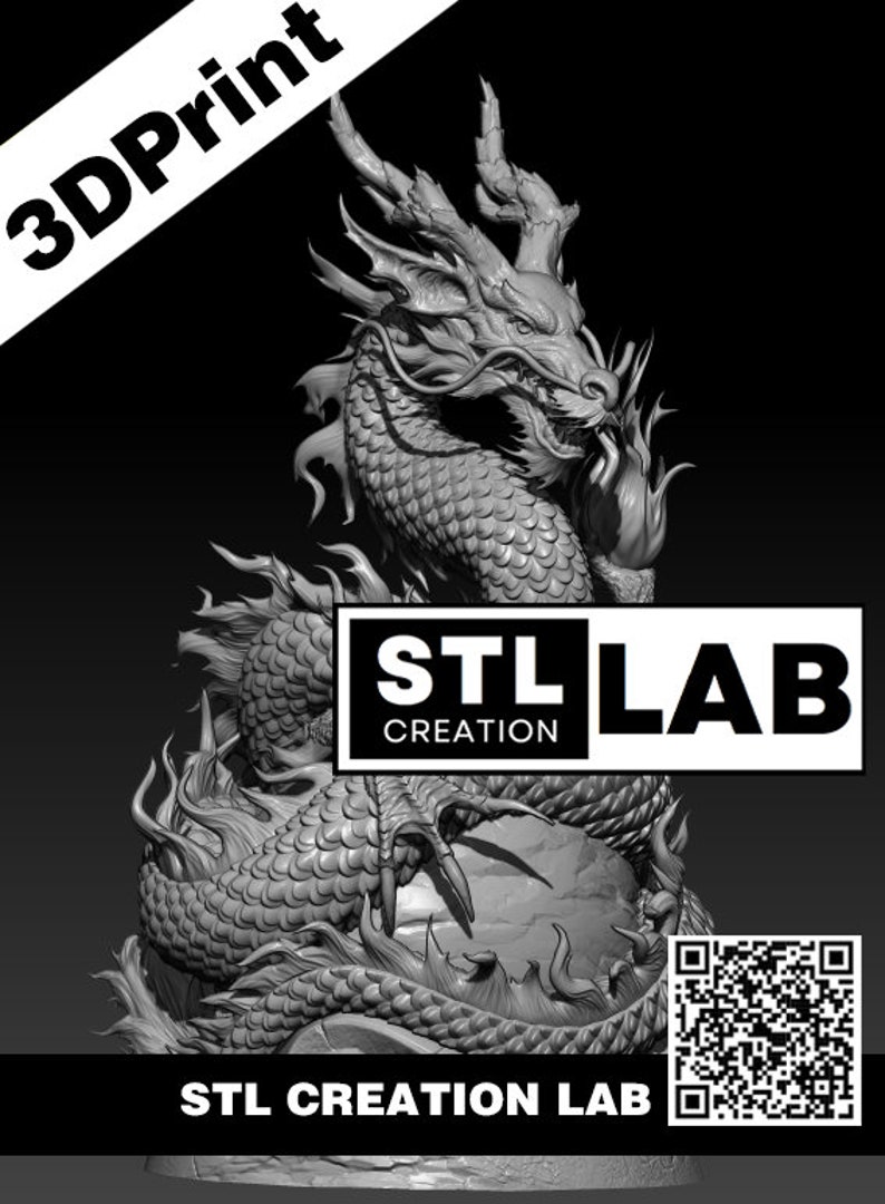 Coiling Dragon STL File 3D File 3D Printer Coiling Dragon STL Files Etsy