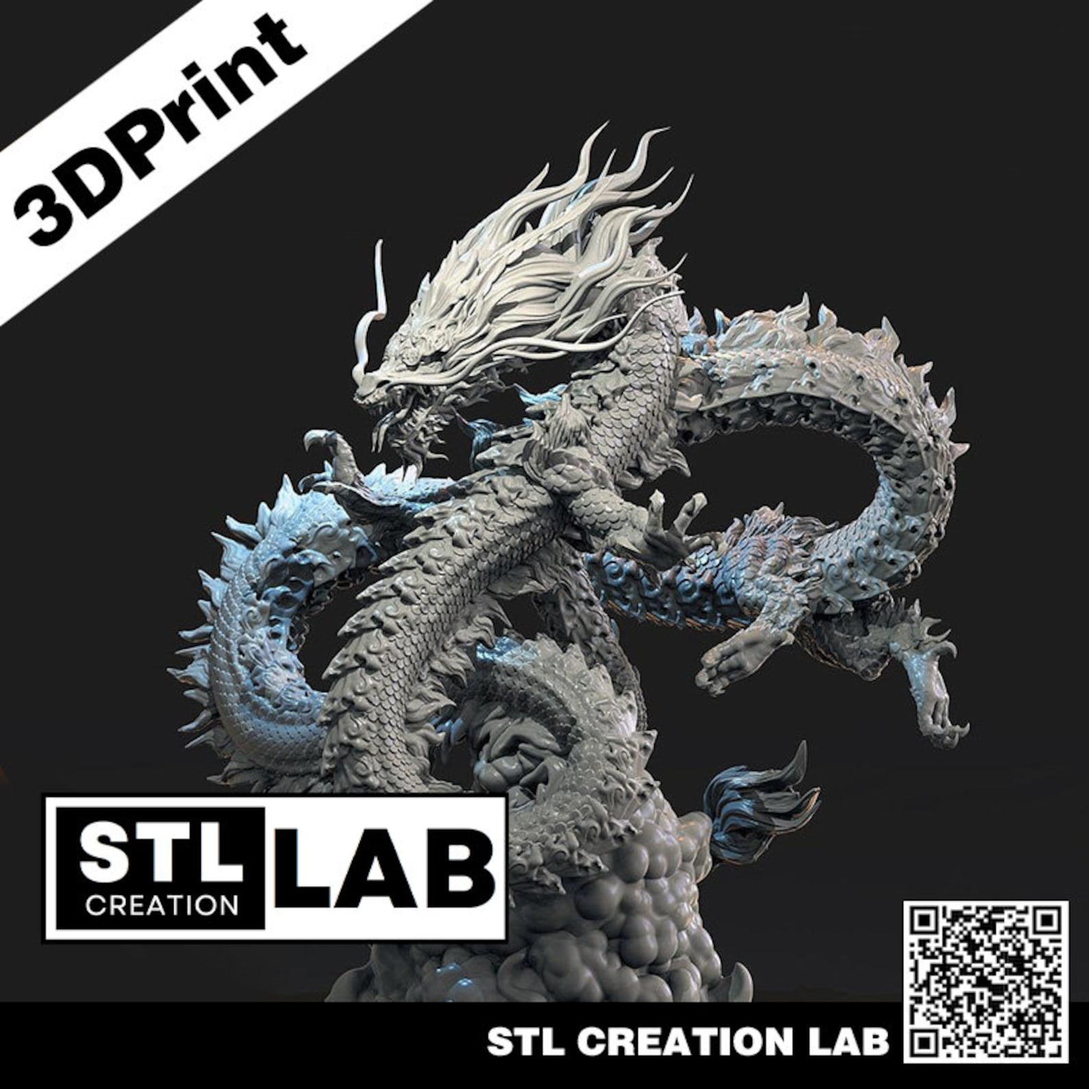 The Chinese Dragon STL File 3D File 3D Printer the Chinese Dragon STL