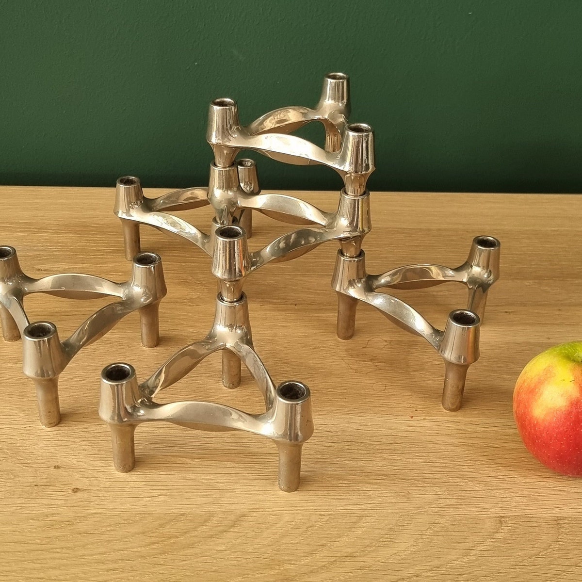Modular Vintage German Candlesticks by bayerische Metallwaren Fabrik BMF