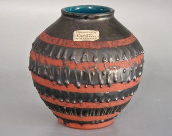 Vintage West German Ceramic Fat Lava Vase Carstens Tonnieshof 1219