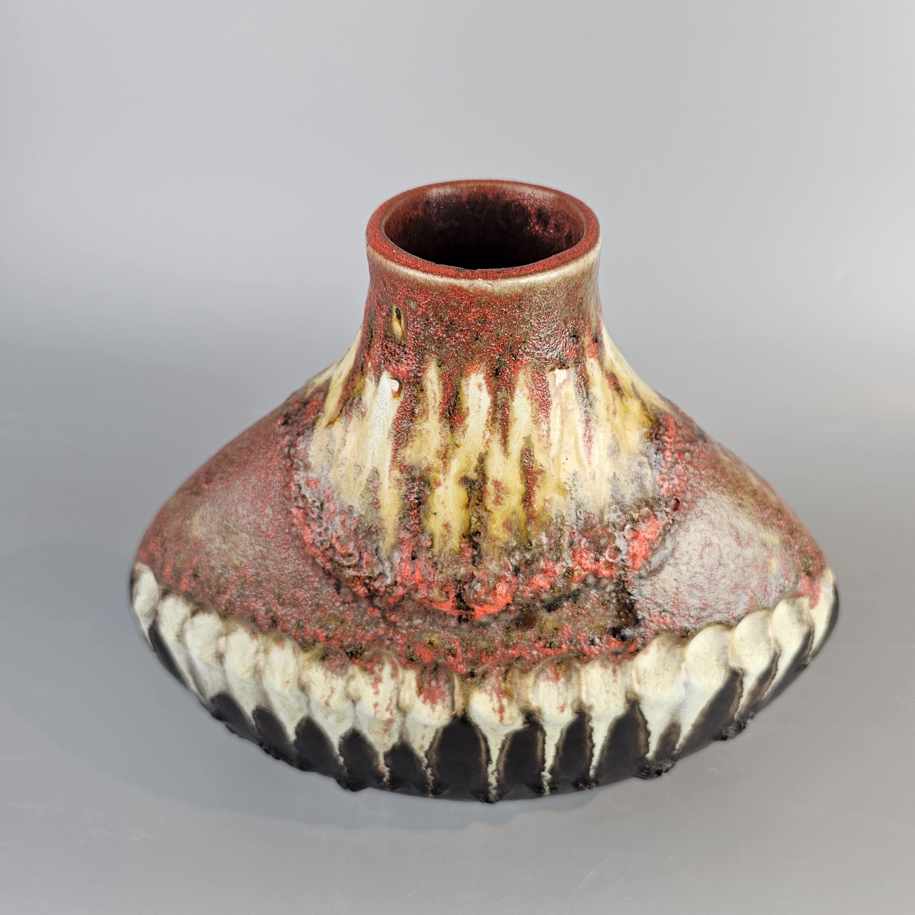 FAT LAVA　WEST GERMAN 　ビンテージ花瓶　tonnieshof Vintage West German Fat Lava Vase Made by Carstens