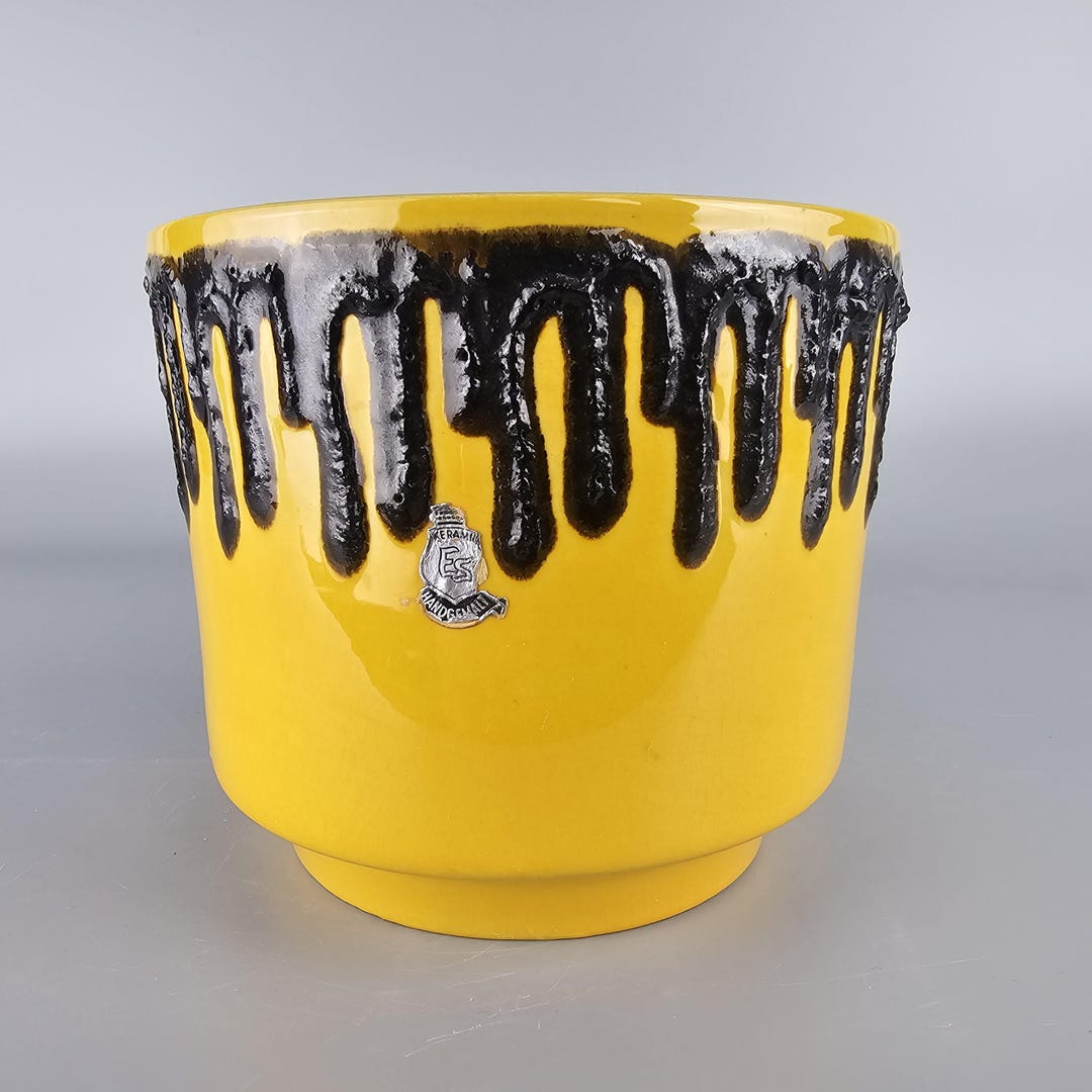 Vintage West German Fat Lava Flower Pot. ES Keramik / Emons