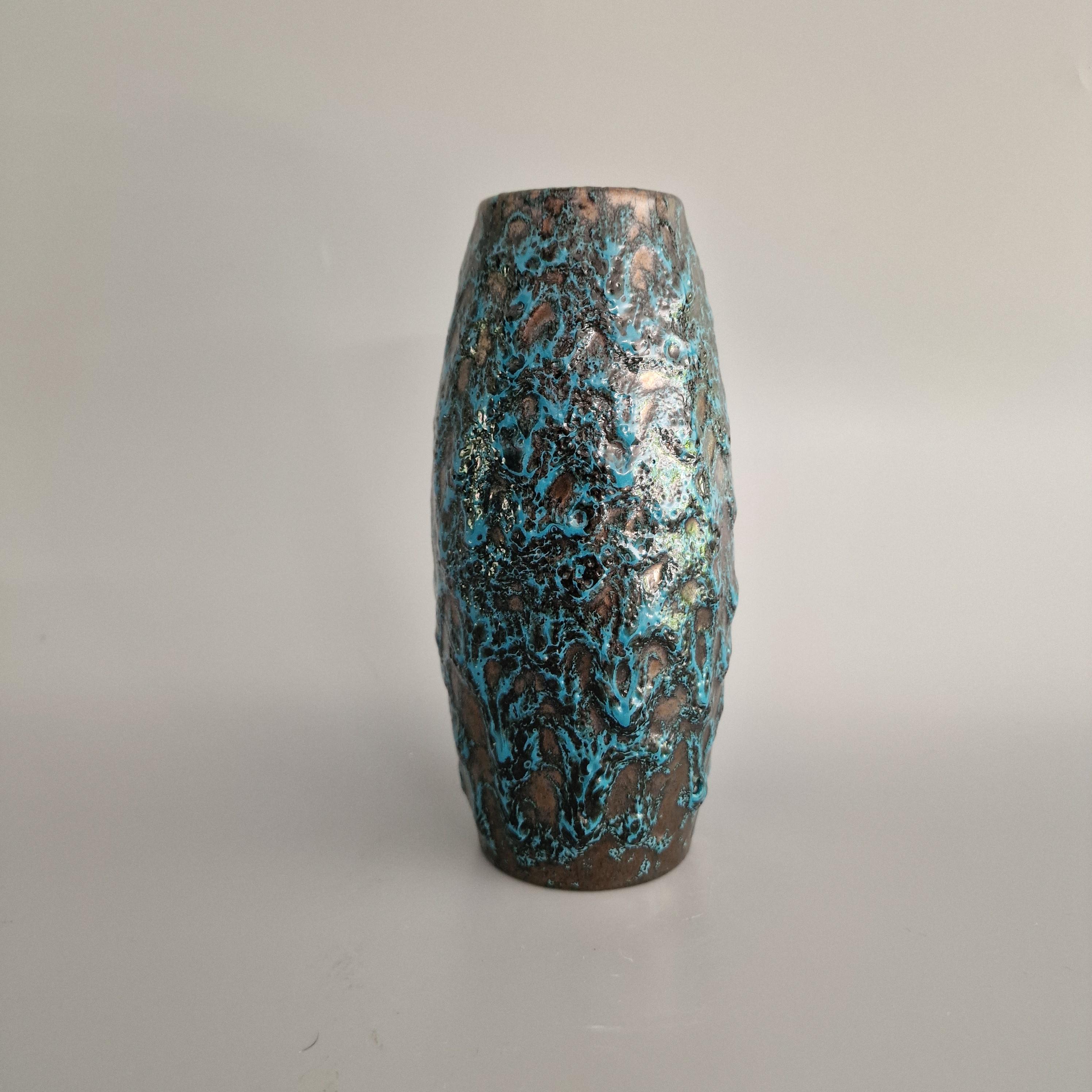 Vintage West German Fat Lava Vase. Scheurich, Model Number 522 18
