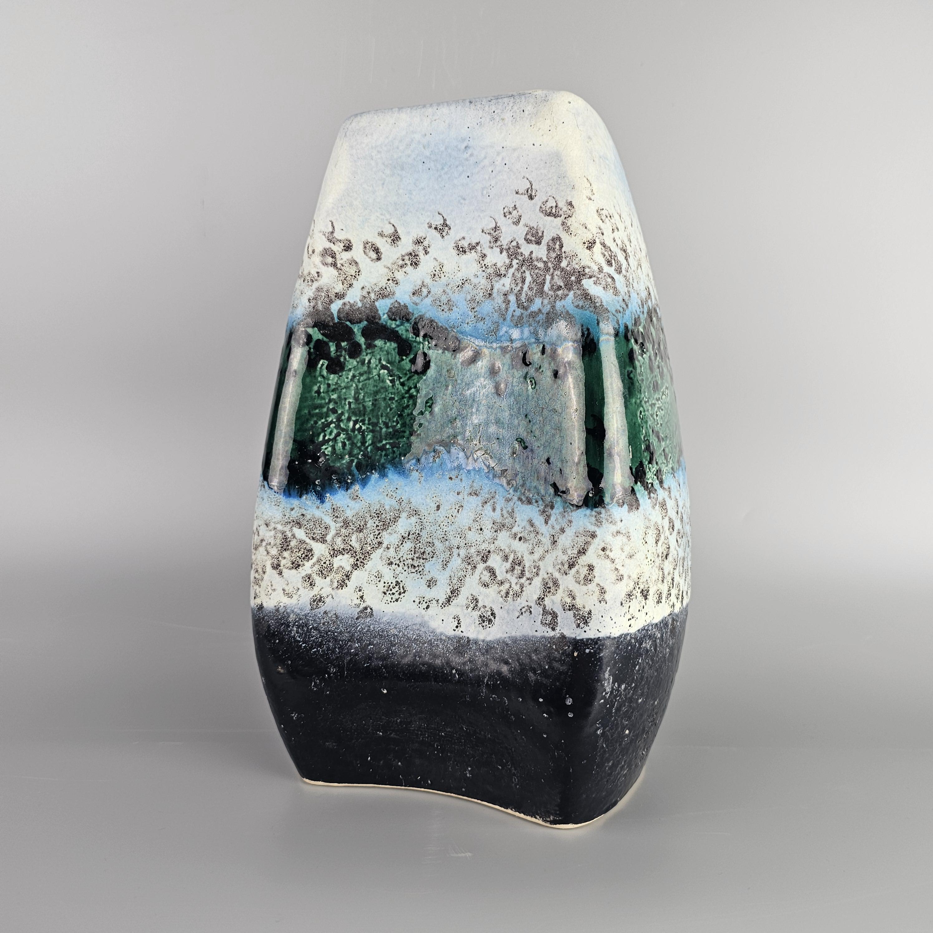 Vintage West German Fat Lava Vase Made by Dumler & Breiden. Relief