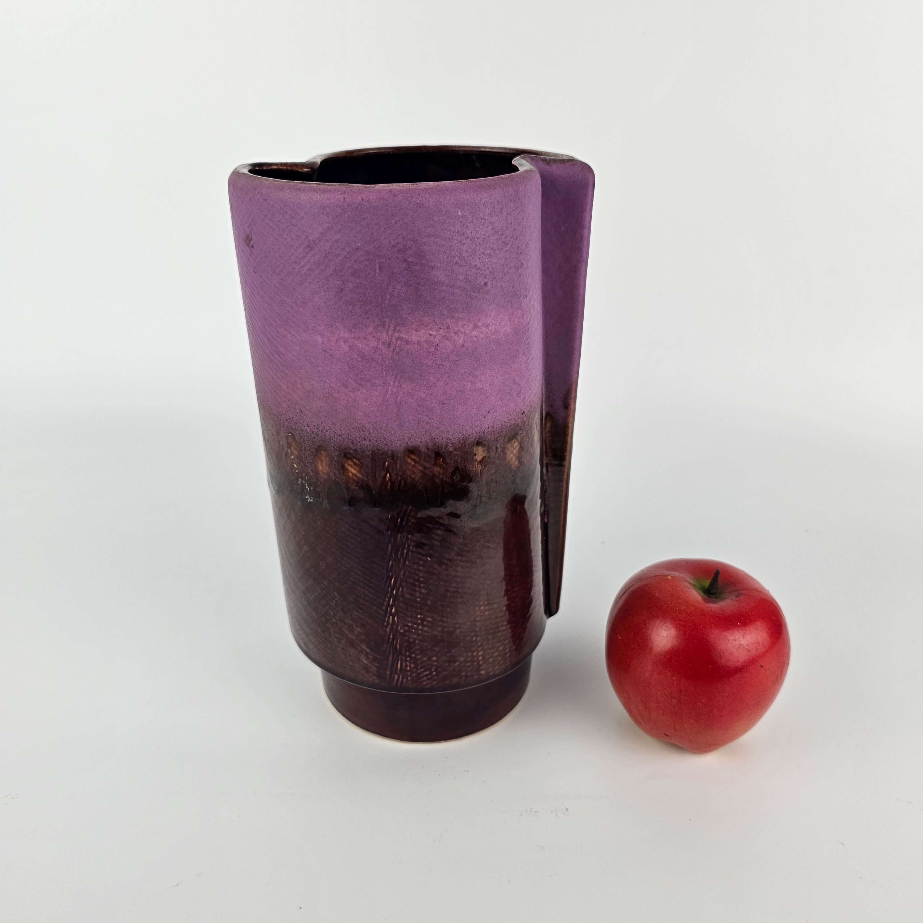 A West German Fat Lava Vase by Walter Becht. the Vase is Numbered