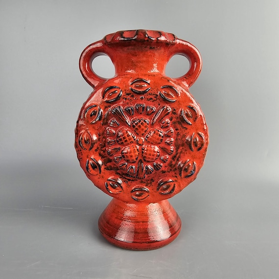 ヴィンテージ西ドイツのDumler & Breiden製ファットラバ花瓶。フォーム