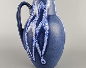 A West German Fat Lava Vase Made by Walter Becht. the Vase is Dark