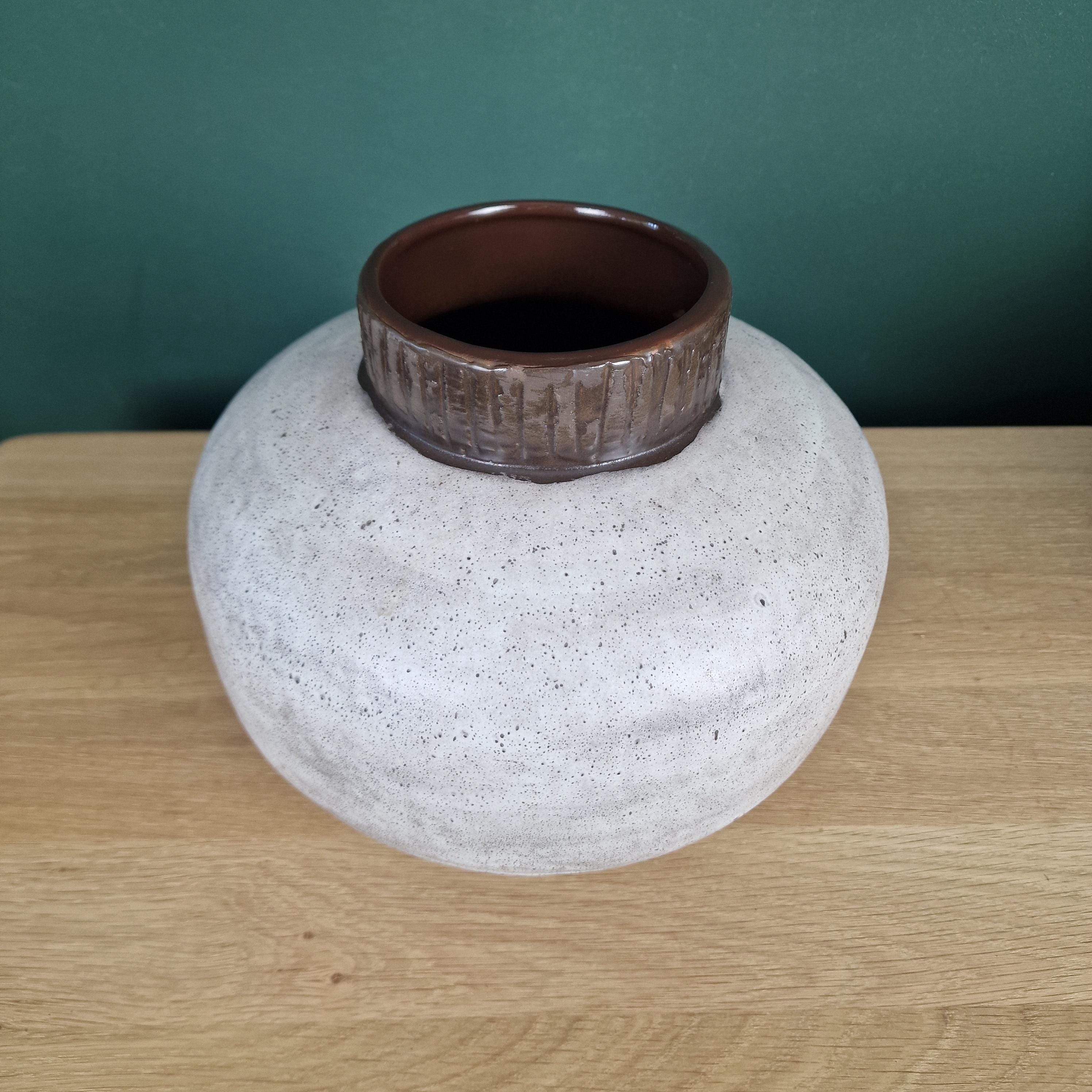 Vintage West German Fat Lava Vase. Carstens Tonnieshof, Gray and