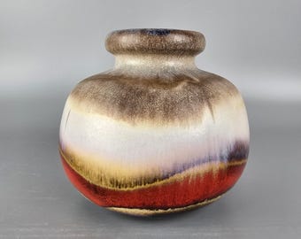 Reserved for A. Vintage East German Fat Lava Vase. VEB