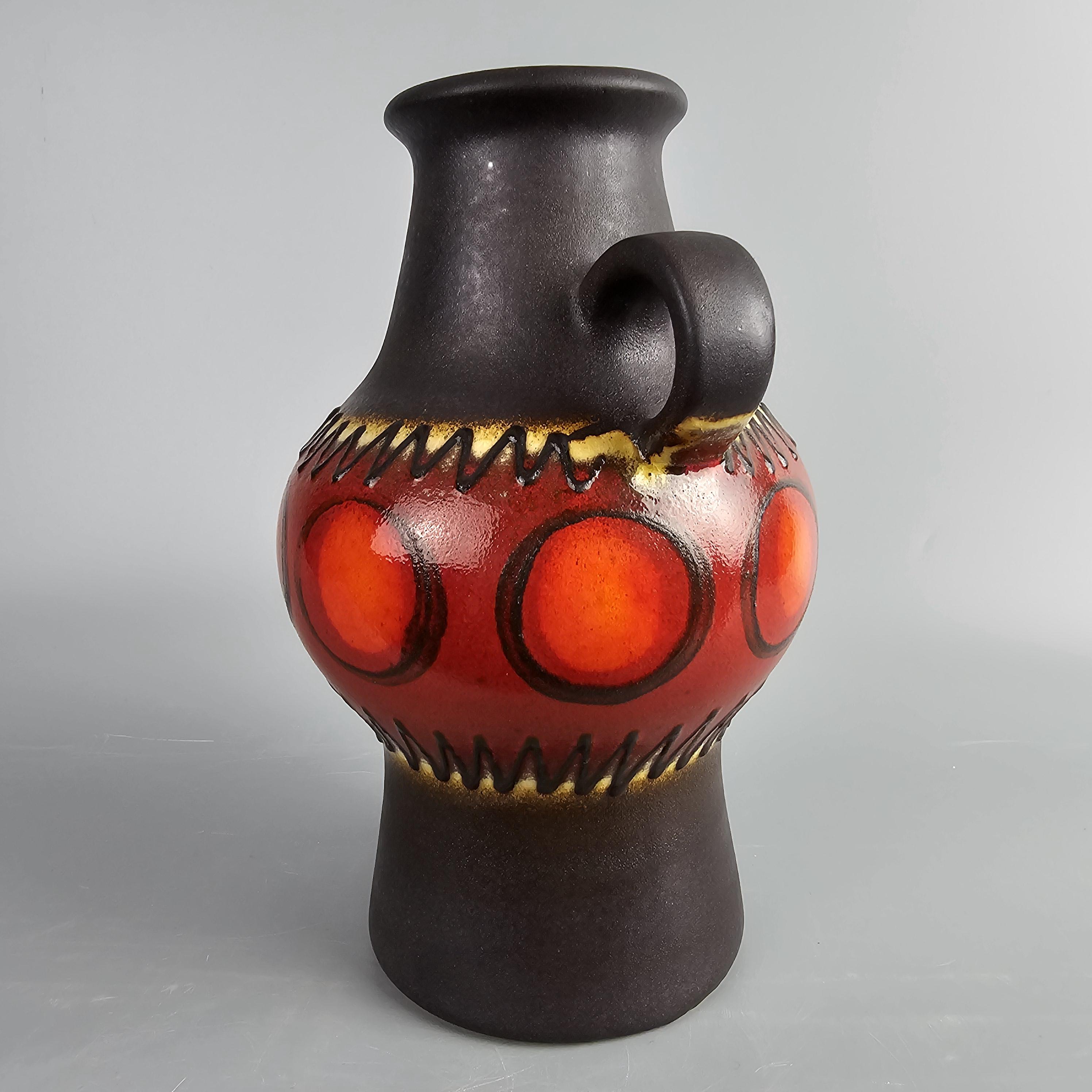A West German Fat Lava Vase by Dumler & Breiden. the Vase is