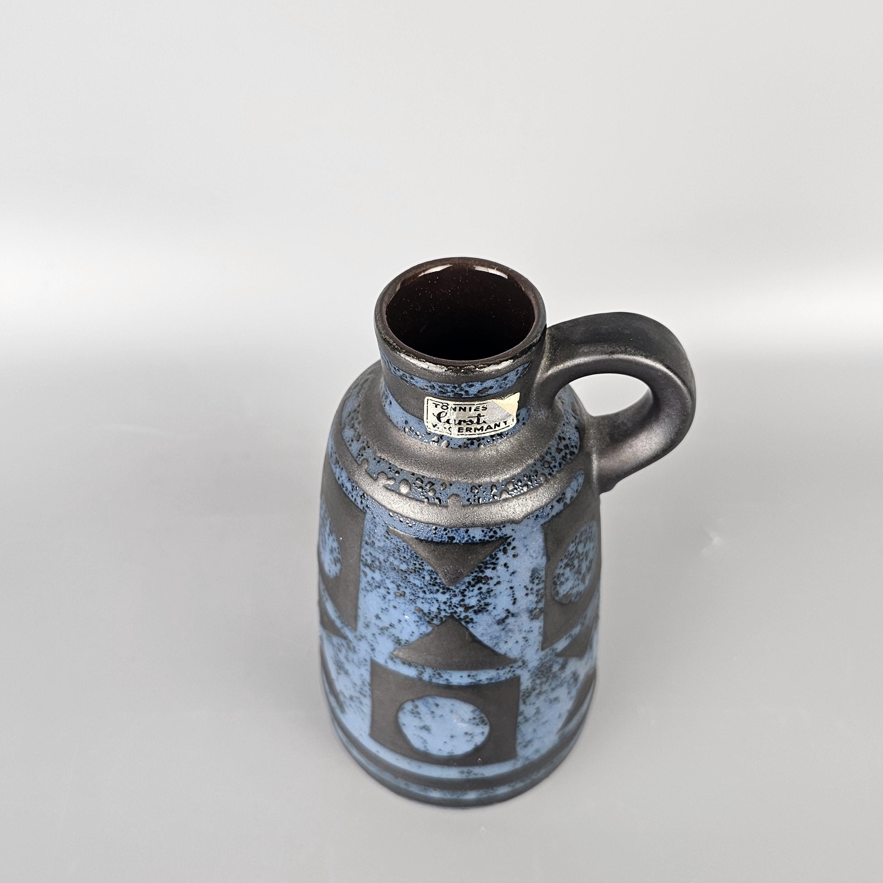 西ドイツのヴィンテージFat Lava花瓶。Carstens Tonnieshof製。青と