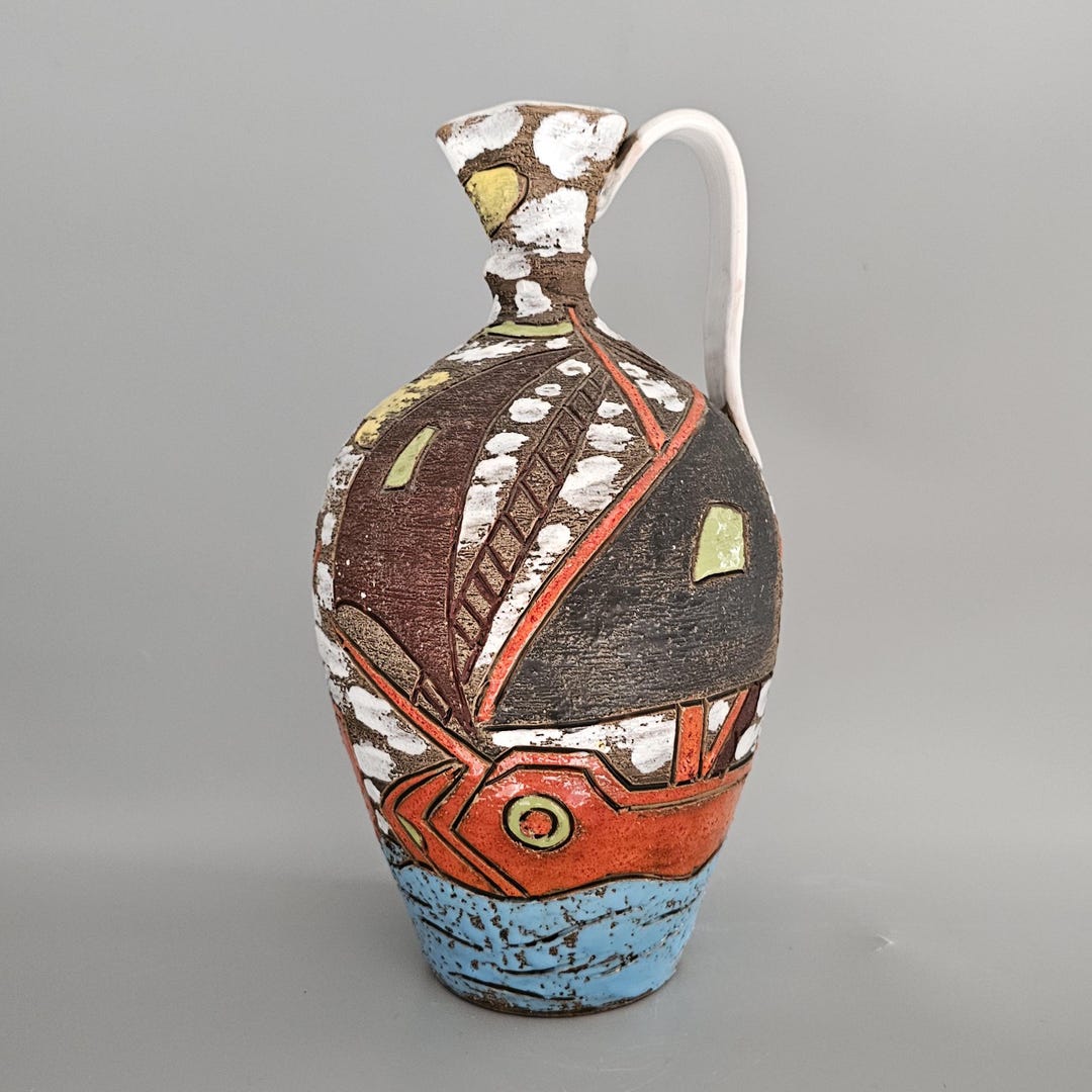 イタリア製の花瓶 Venetian glass】イタリア製 / ヴィンテージ / 金彩エナメル手描き