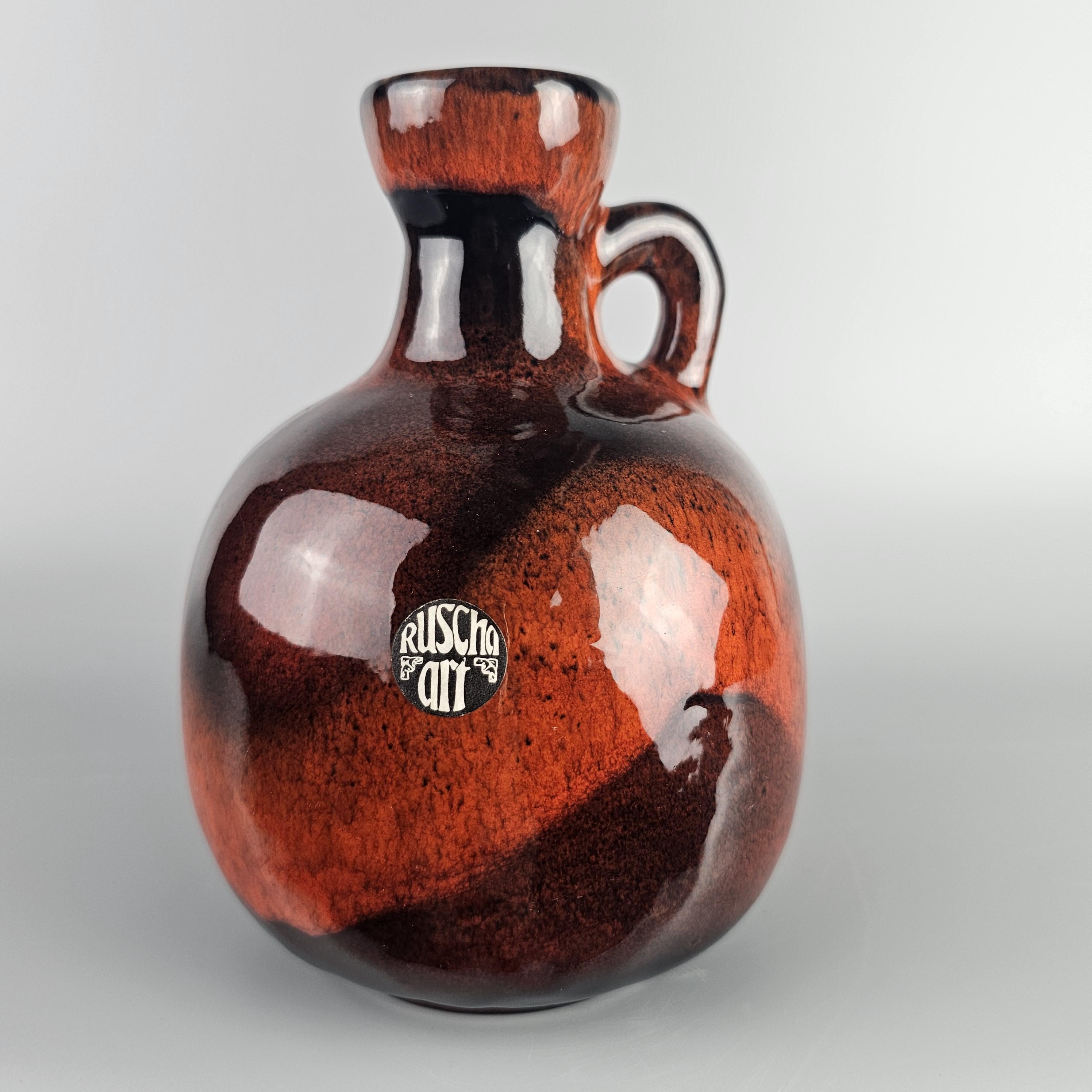 WestGermany fatlava by ruscha ルシャ　西ドイツ Vintage West German Fat Lava Vase Made by Ruscha. Shape