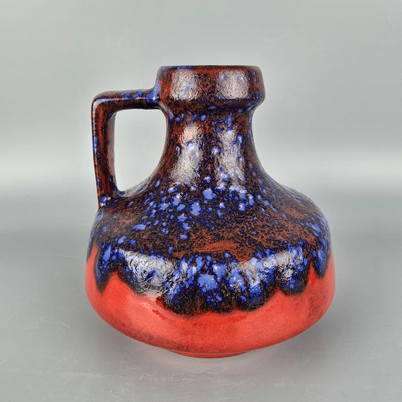 ヴィンテージの西ドイツ製ファット・ラバ花瓶。ES Keramik / Emons