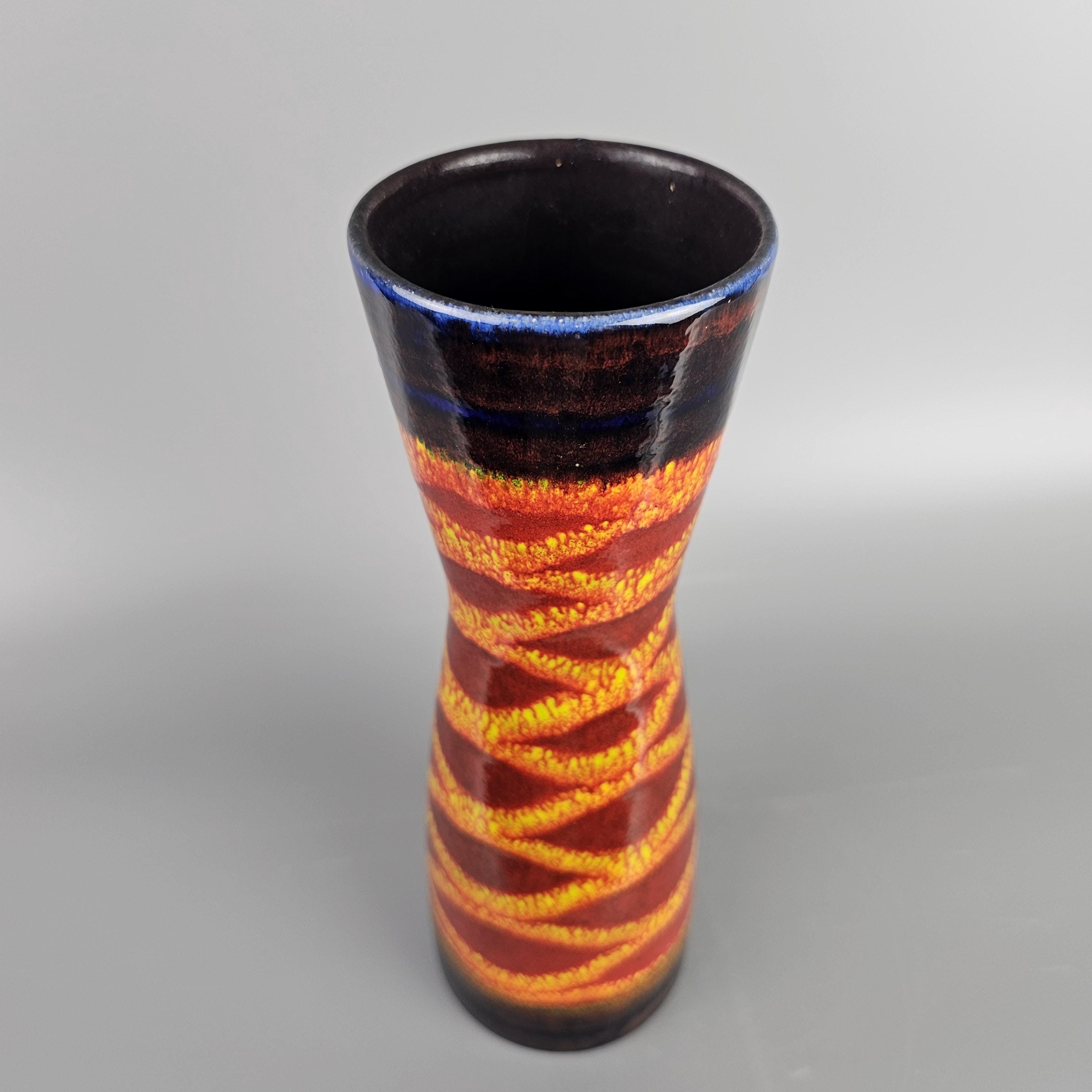 西ドイツ製ヴィンテージのファットラバ花瓶。Scheurich製。型番520-28