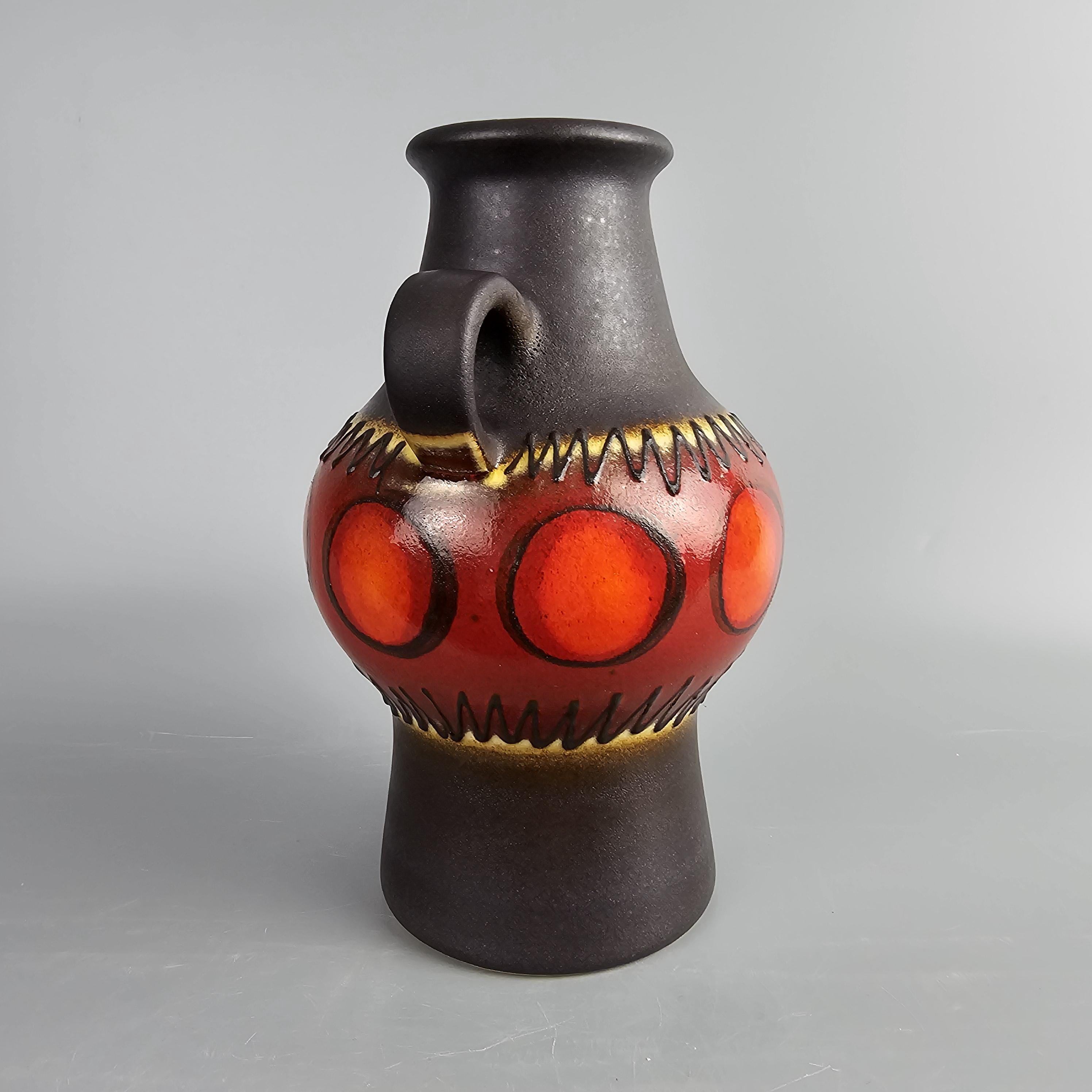 A West German Fat Lava Vase by Dumler & Breiden. the Vase is