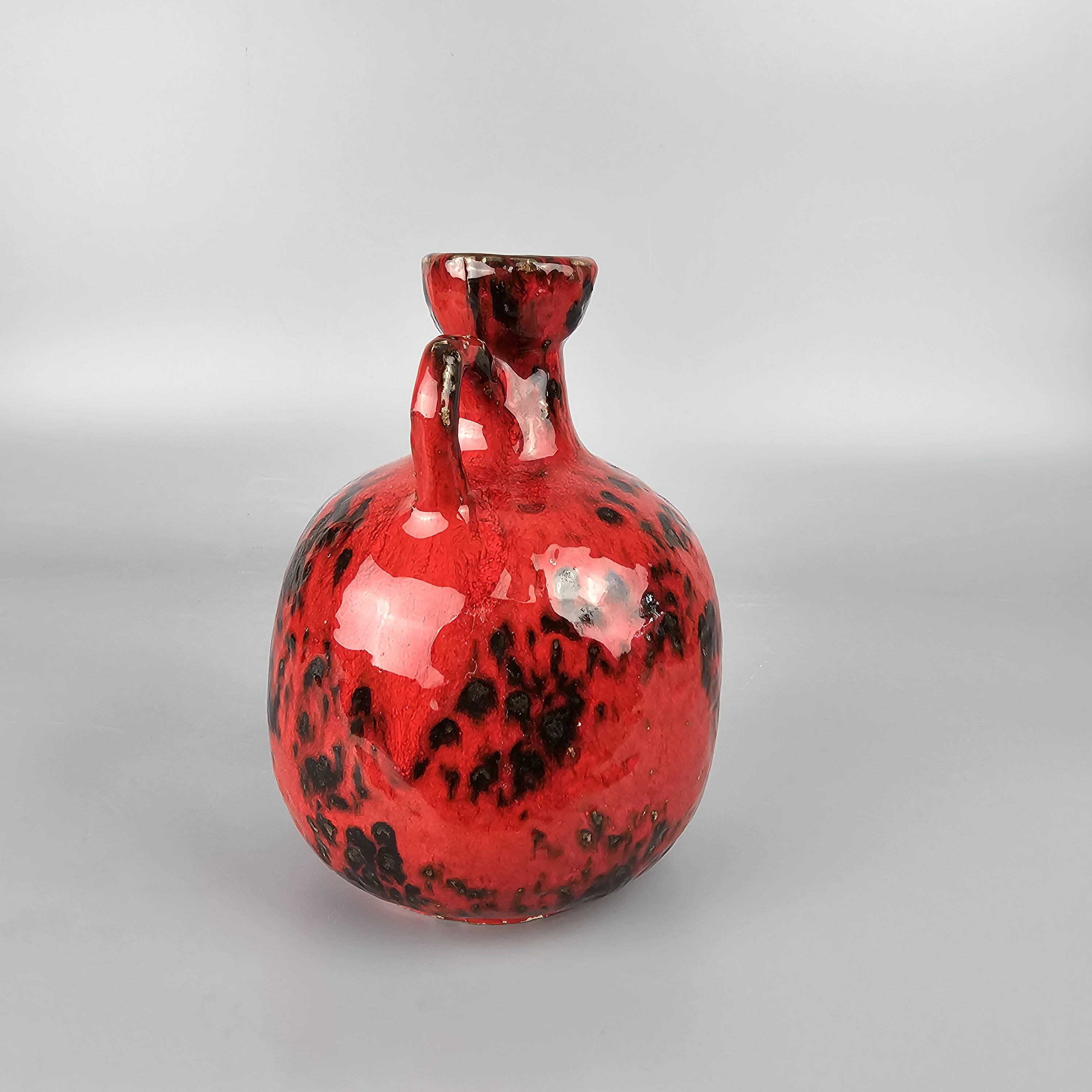 ビンテージの西ドイツの Fat Lava 花瓶。 Ruscha、フォーム番号333。赤