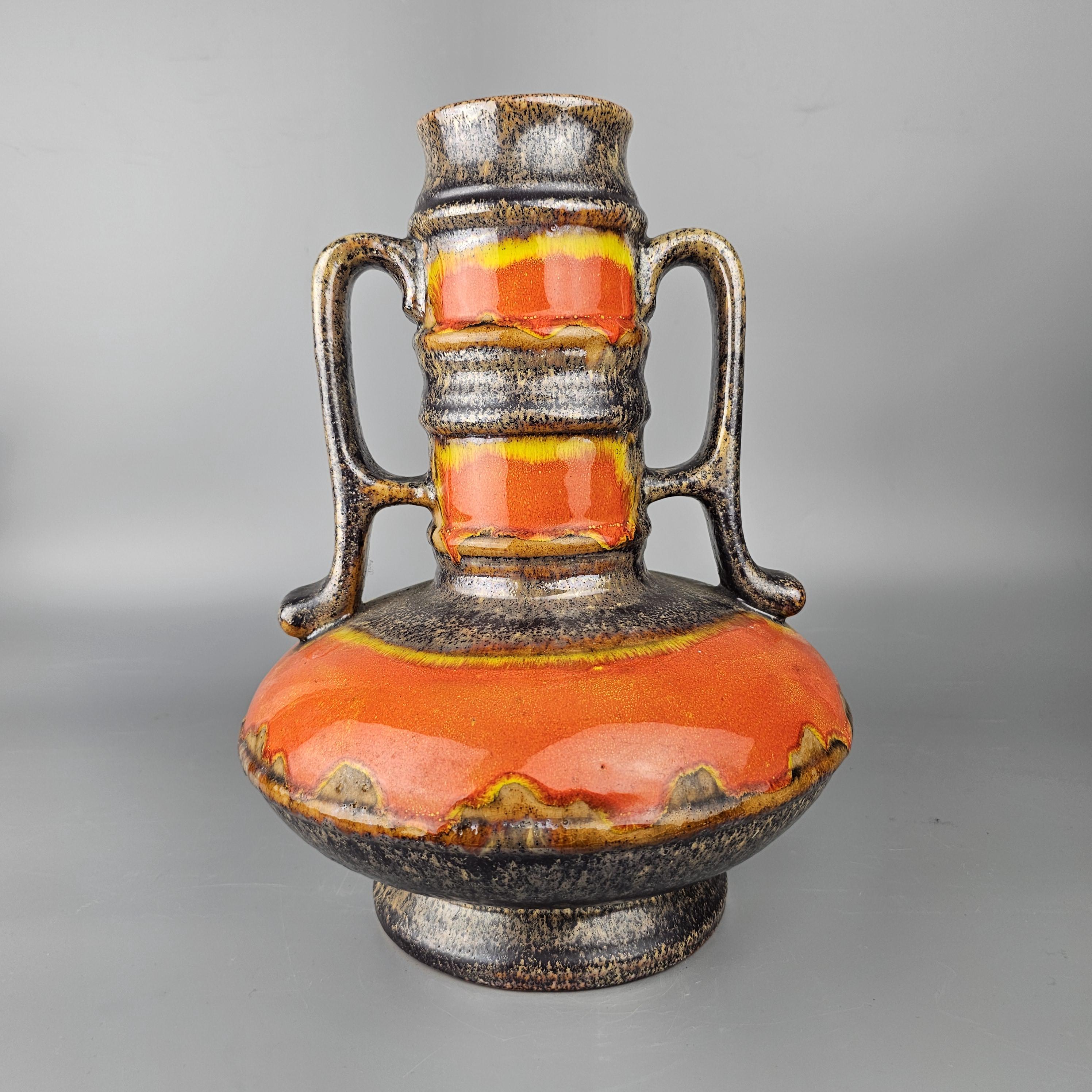 Vintage West German Fat Lava Vase Made by Walter Gerhards. Shape