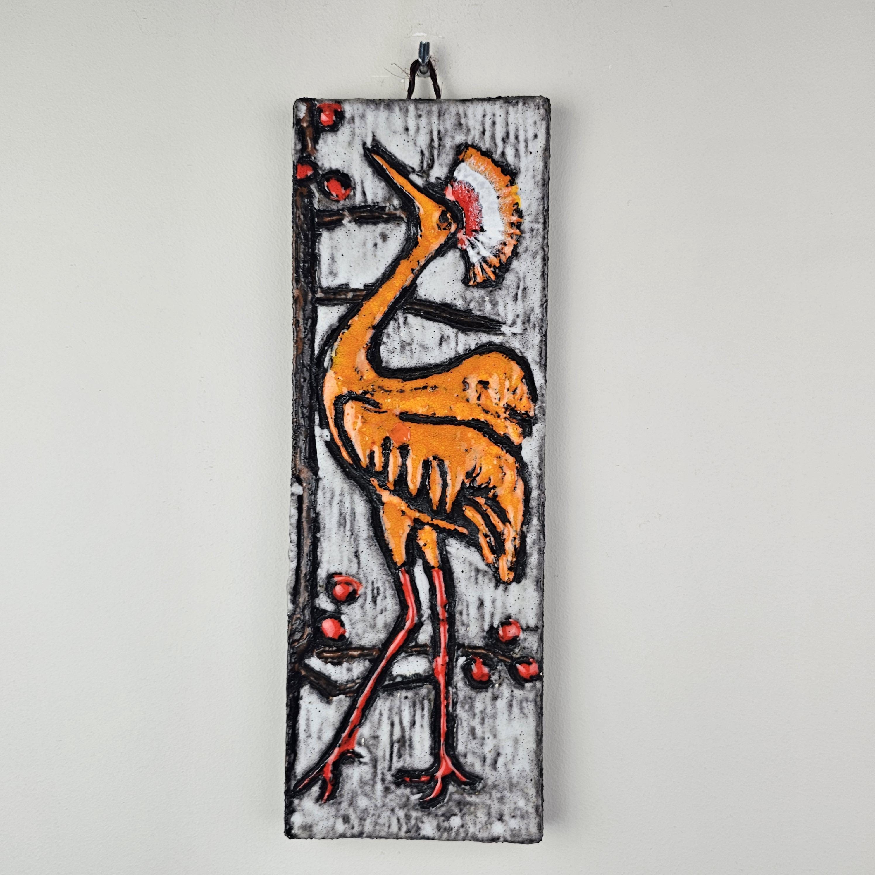 工芸品 Vintage Ruscha Fat Lava Wall Plate A West German Fat Lava Wall Plaque Made by Ruscha. the Plaque is