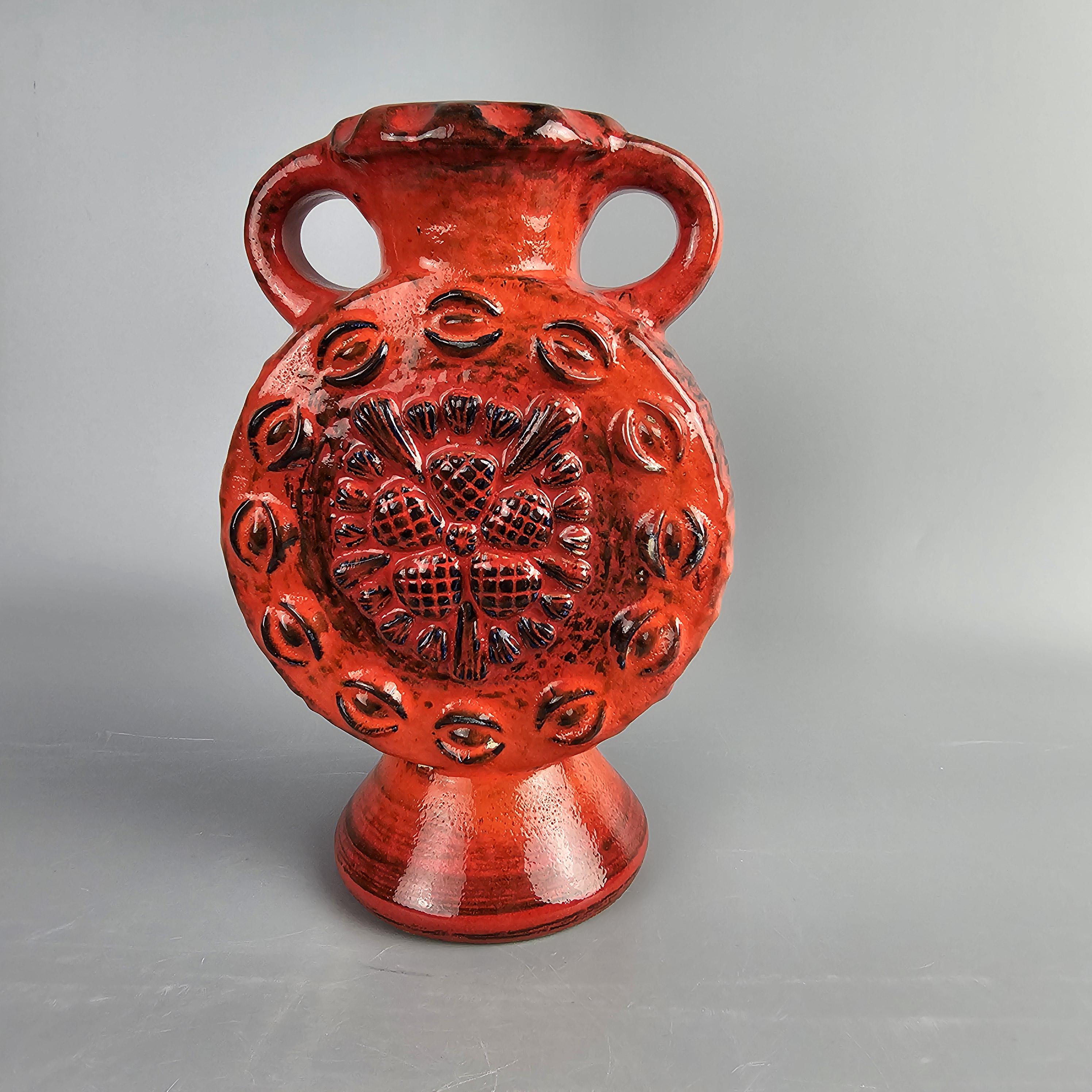 ヴィンテージ西ドイツのDumler & Breiden製ファットラバ花瓶。フォーム