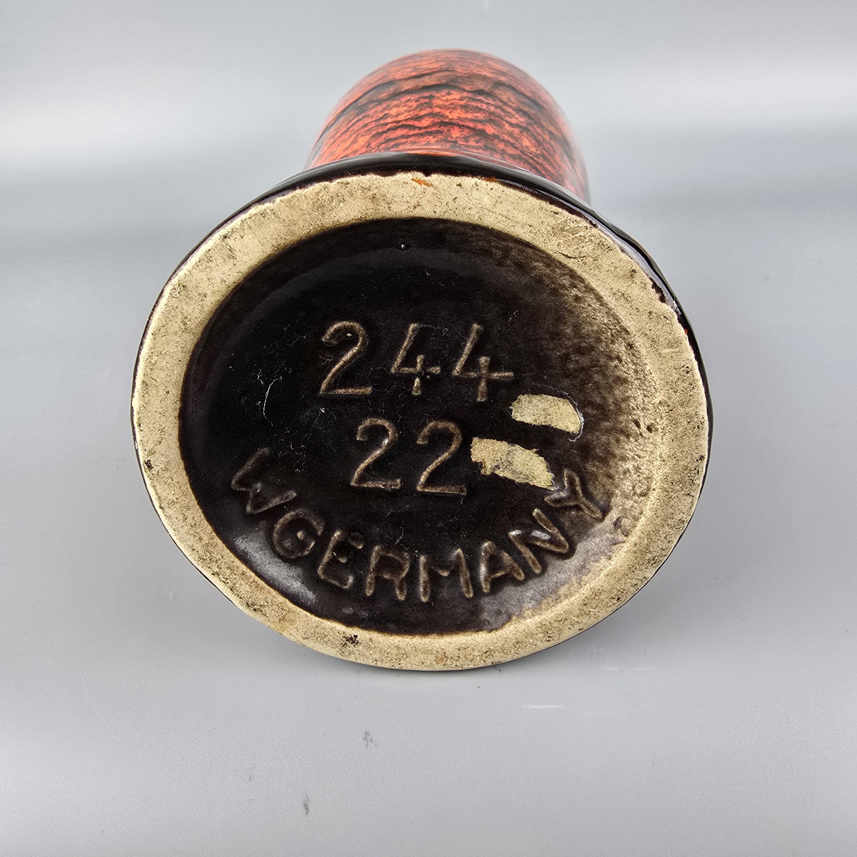 西ドイツ製ヴィンテージのファットラバ花瓶。Scheurich社製、モデル