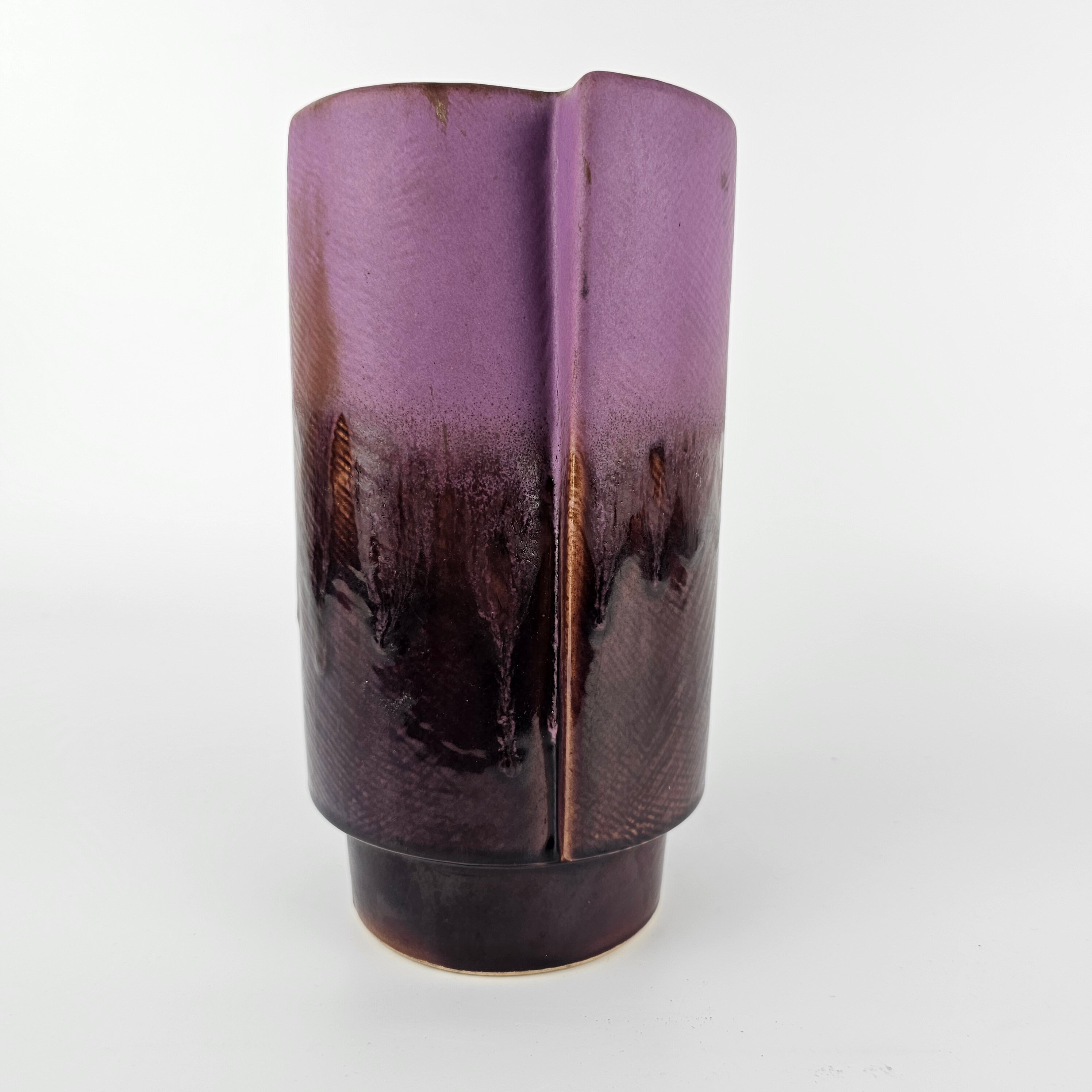 A West German Fat Lava Vase by Walter Becht. the Vase is Numbered