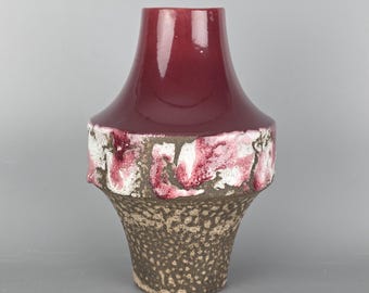 A West German Fat Lava Vase Made by Walter Becht. the Vase is Dark