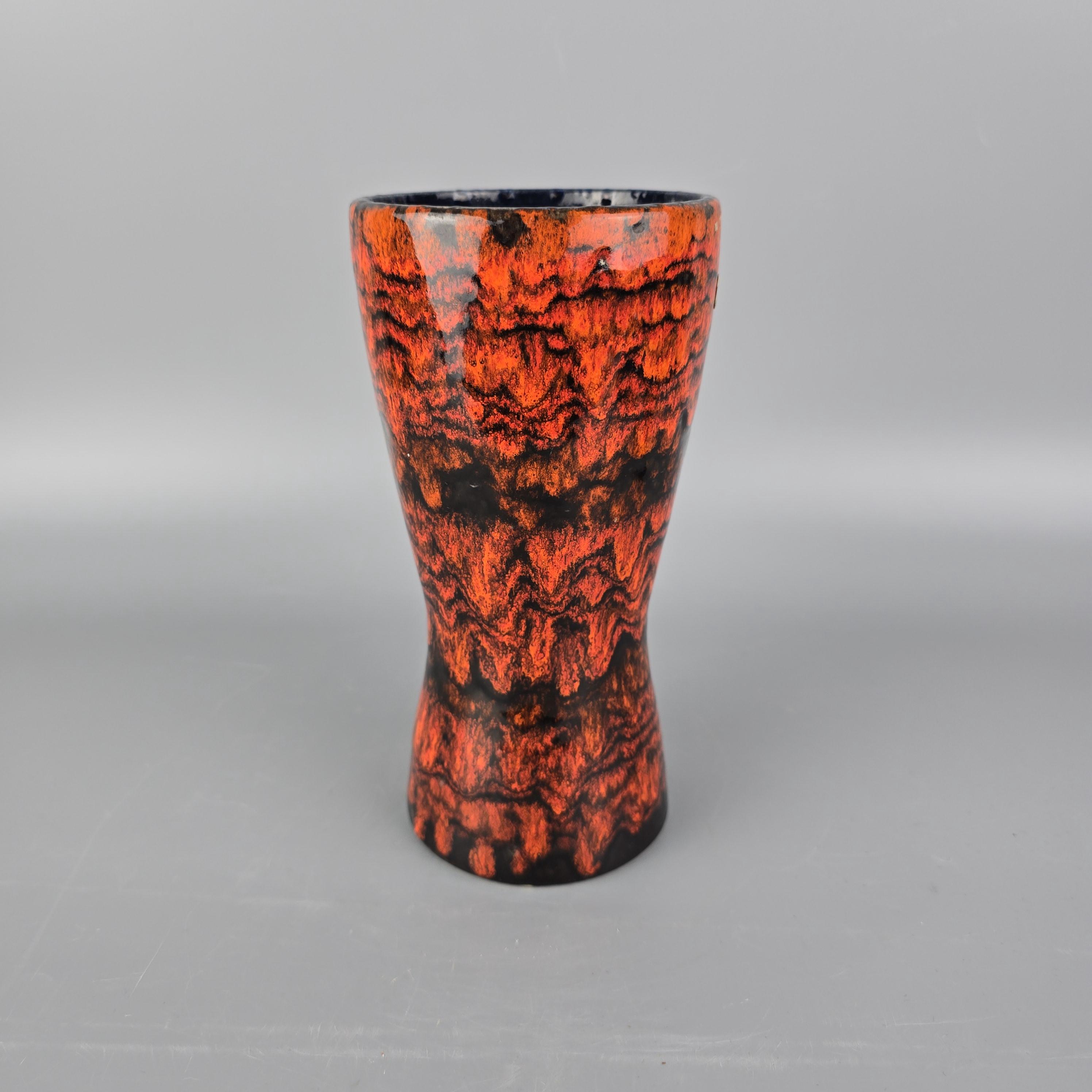 西ドイツ製ヴィンテージのファットラバ花瓶。Scheurich社製、モデル