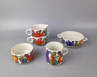 Acapulco Villeroy & Boch 70s porcelain tableware. Various parts.