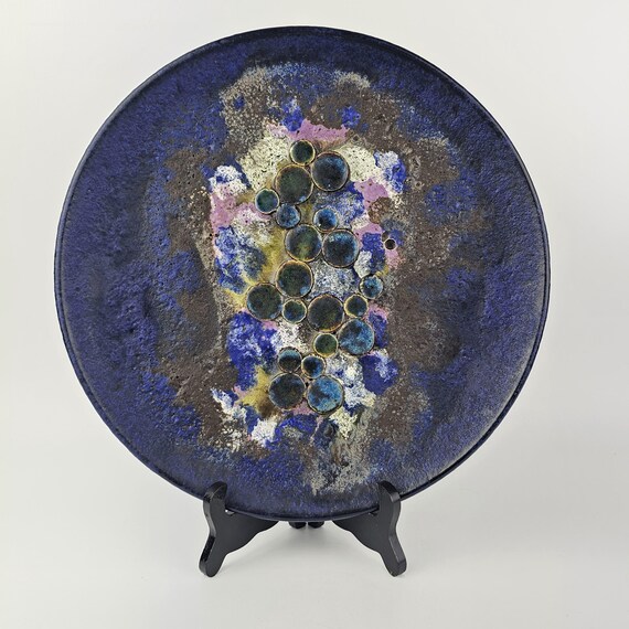 工芸品 Vintage Ruscha Fat Lava Wall Plate Vintage West German Fat Lava Wall Plate Made by Ruscha