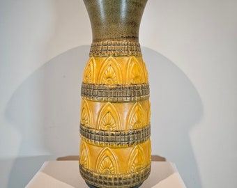 A West German Fat Lava Vase Made by Walter Becht. the Vase is Dark