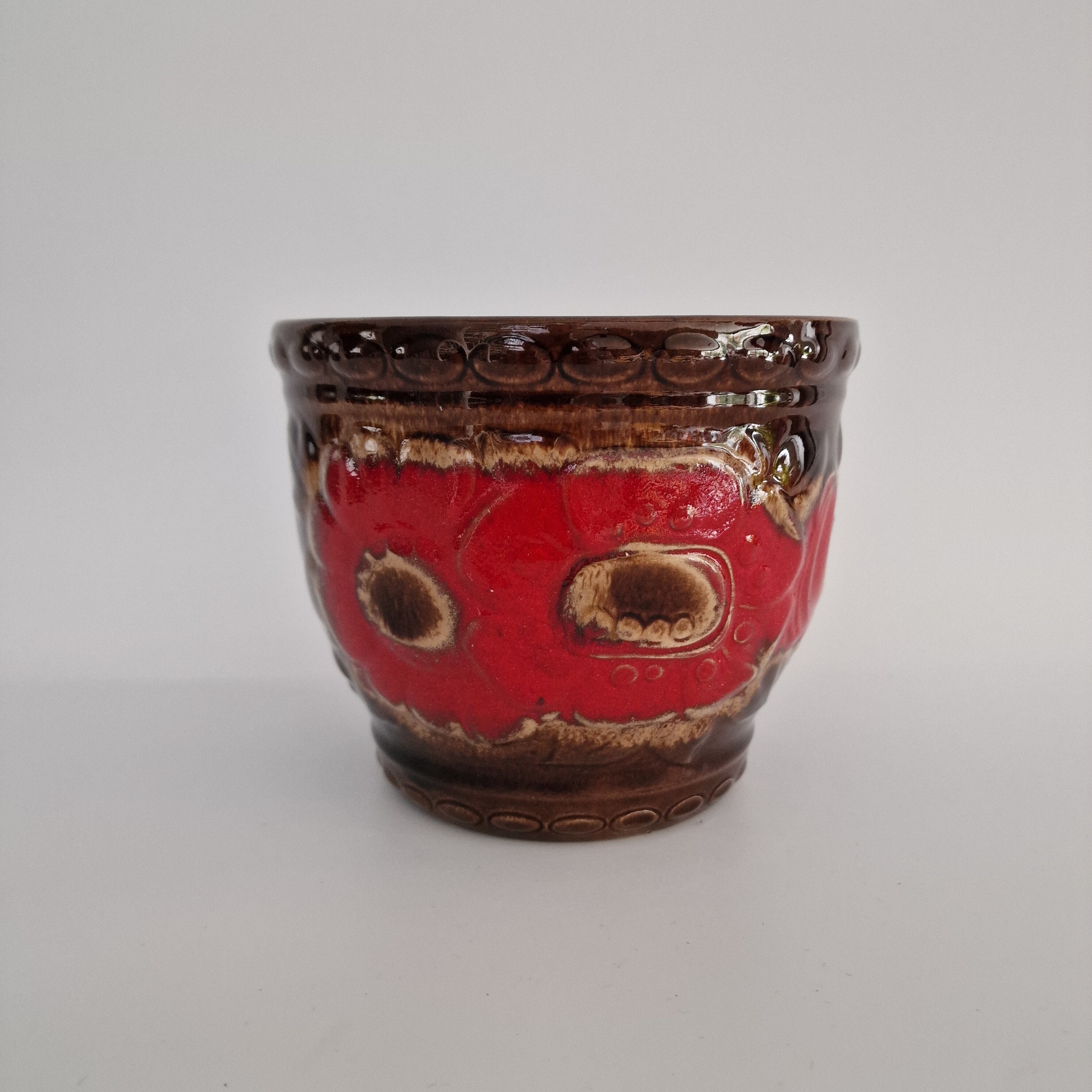 A West German Fat Lava Flowerpot by Scheurich. the Flowerpot