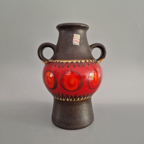 Vintage West German Fat Lava Vase. Dumler & Breden, Model Number