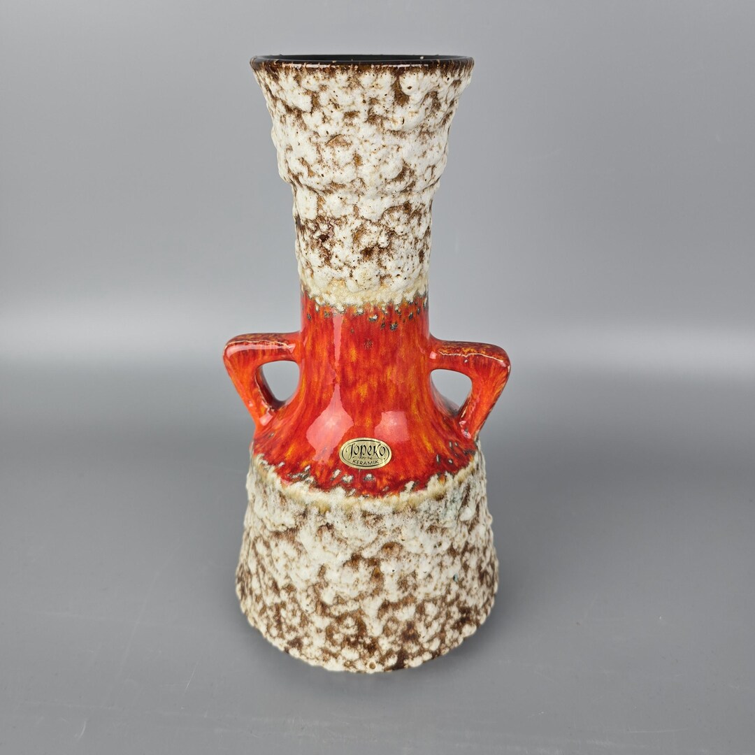 Vintage West German Fat Lava Vase. Jopeko, Model Number 433 30