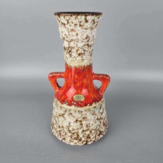 Vintage West German Fat Lava Vase. Jopeko, Model Number 433 30
