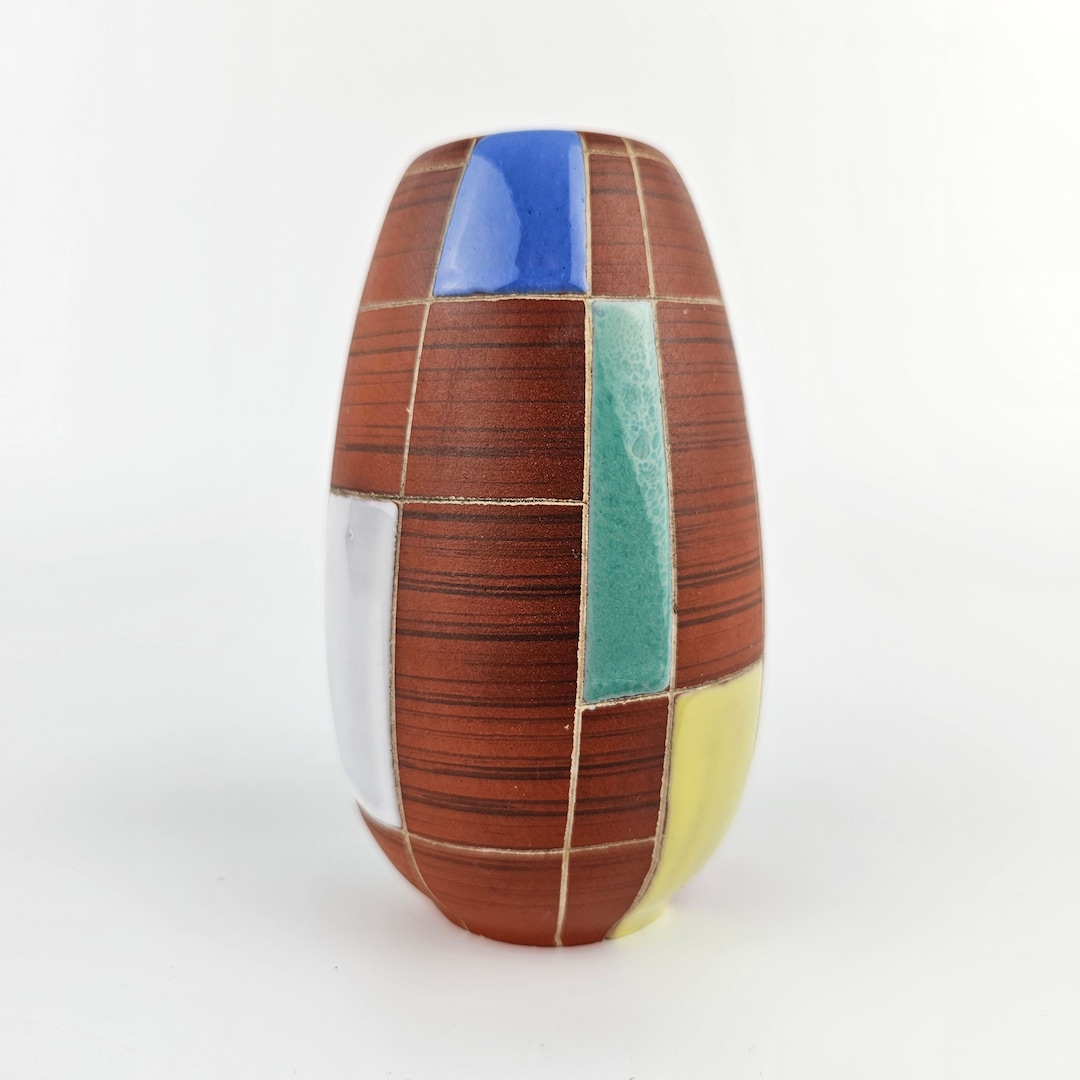 西ドイツ　WGP ファットラバ　ビンテージ花瓶　Jasba ミッドセンチュリー stoop | West Germany Vintage Flower Vase in Blue