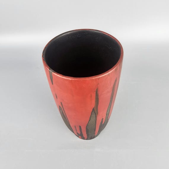 ビンテージの西ドイツの Fat Lava 花瓶。 Ceramano、フォーム番号 101