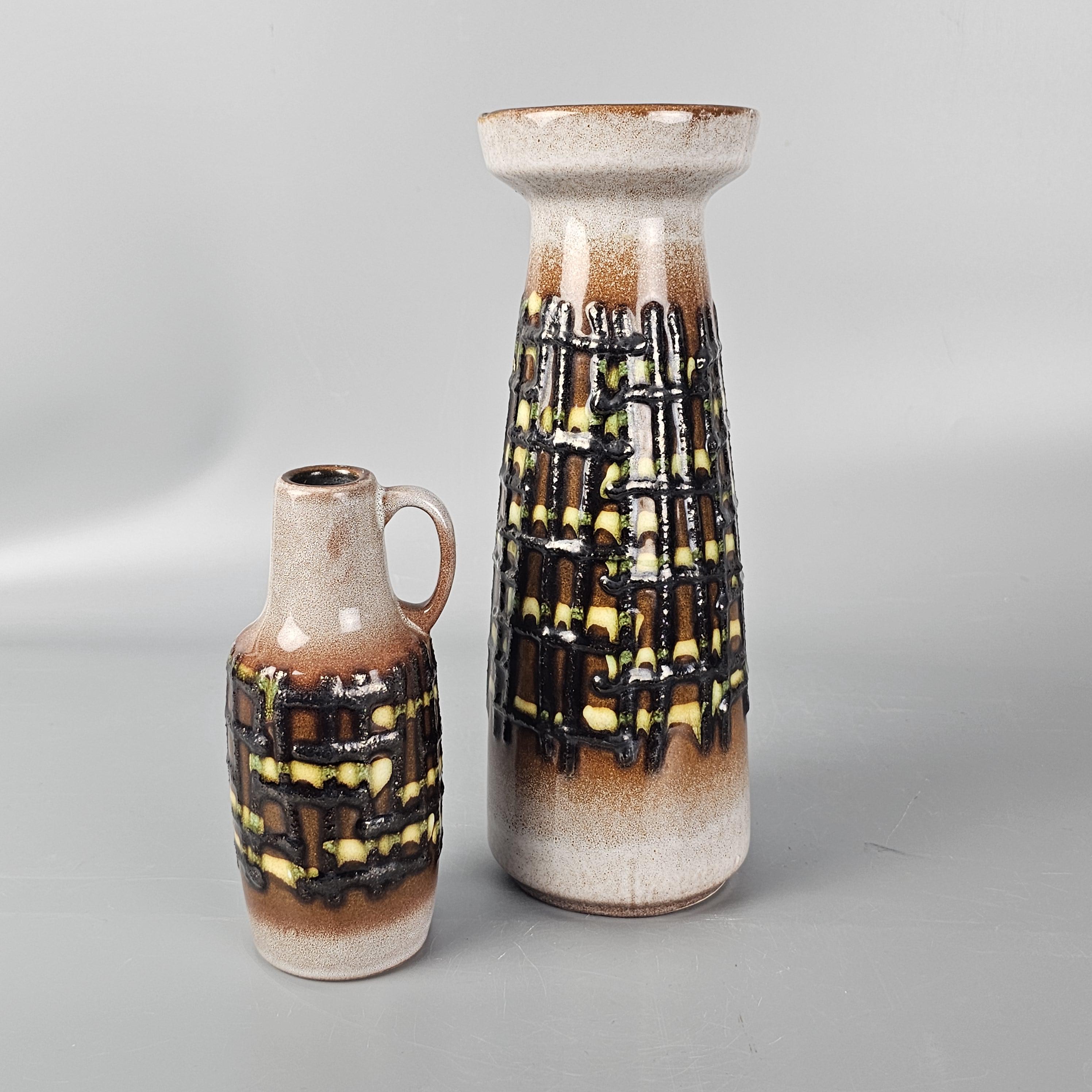 Vintage East German Fat Lava Vases (2). VEB Haldensleben