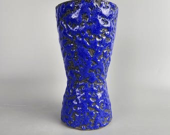 A West German Fat Lava Vase Made by Walter Becht. the Vase is Dark